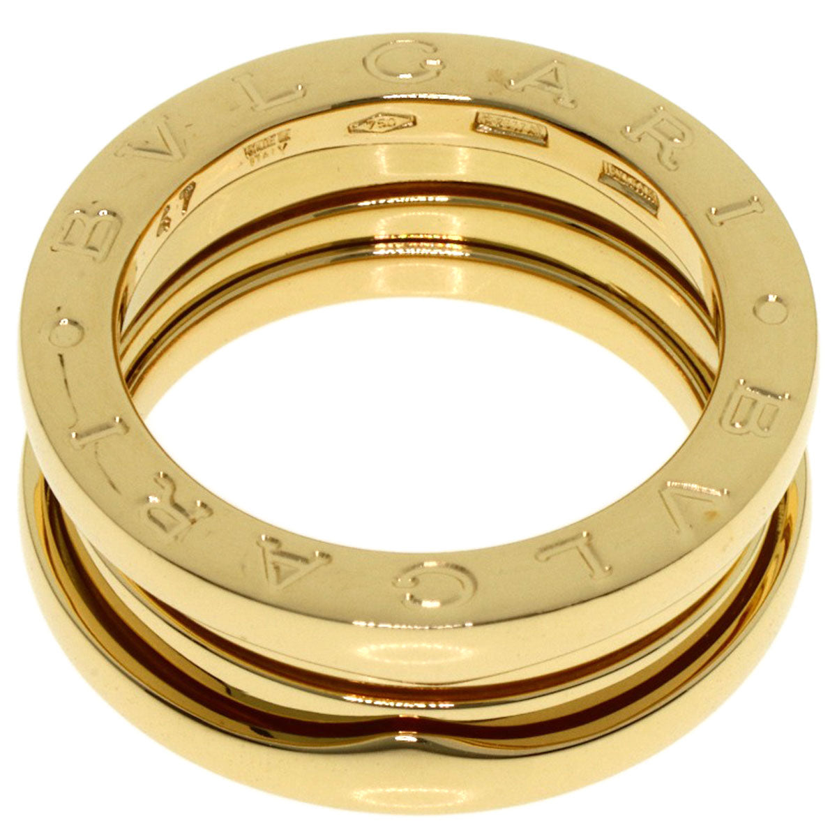 BVLGARI B.zero1 2 Band #47 Ring K18 Yellow Gold Ladies [Used]