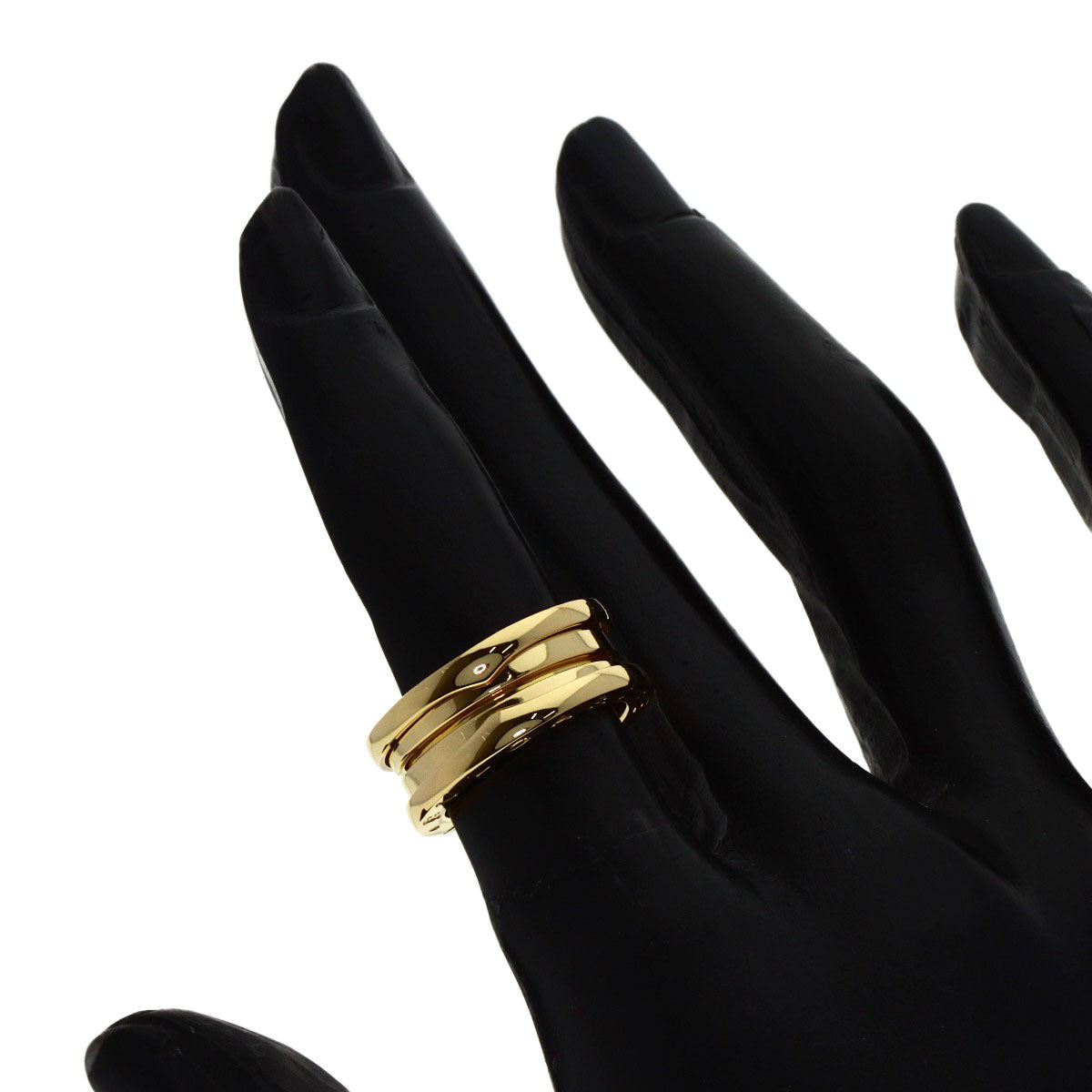 BVLGARI B.zero1 2 Band #47 Ring K18 Yellow Gold Ladies [Used]