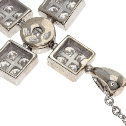 BVLGARI Lucia Latin Cross Diamond Necklace K18 White Gold Ladies [Used]