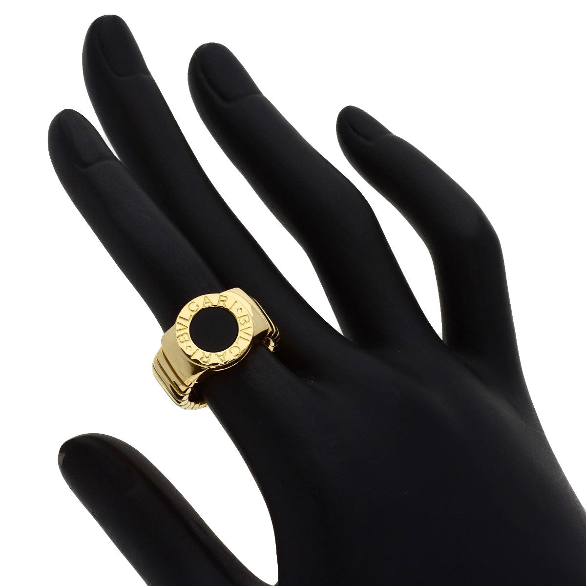 BVLGARI BVLGARI BVLGARI Onyx Ring K18 Yellow Gold Ladies [Used]