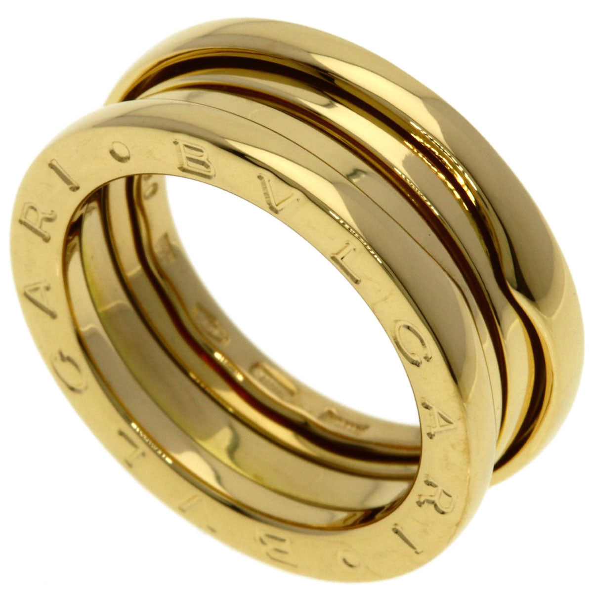 BVLGARI B.zero1 2 band #50 Ring K18 Yellow Gold Ladies [Used]