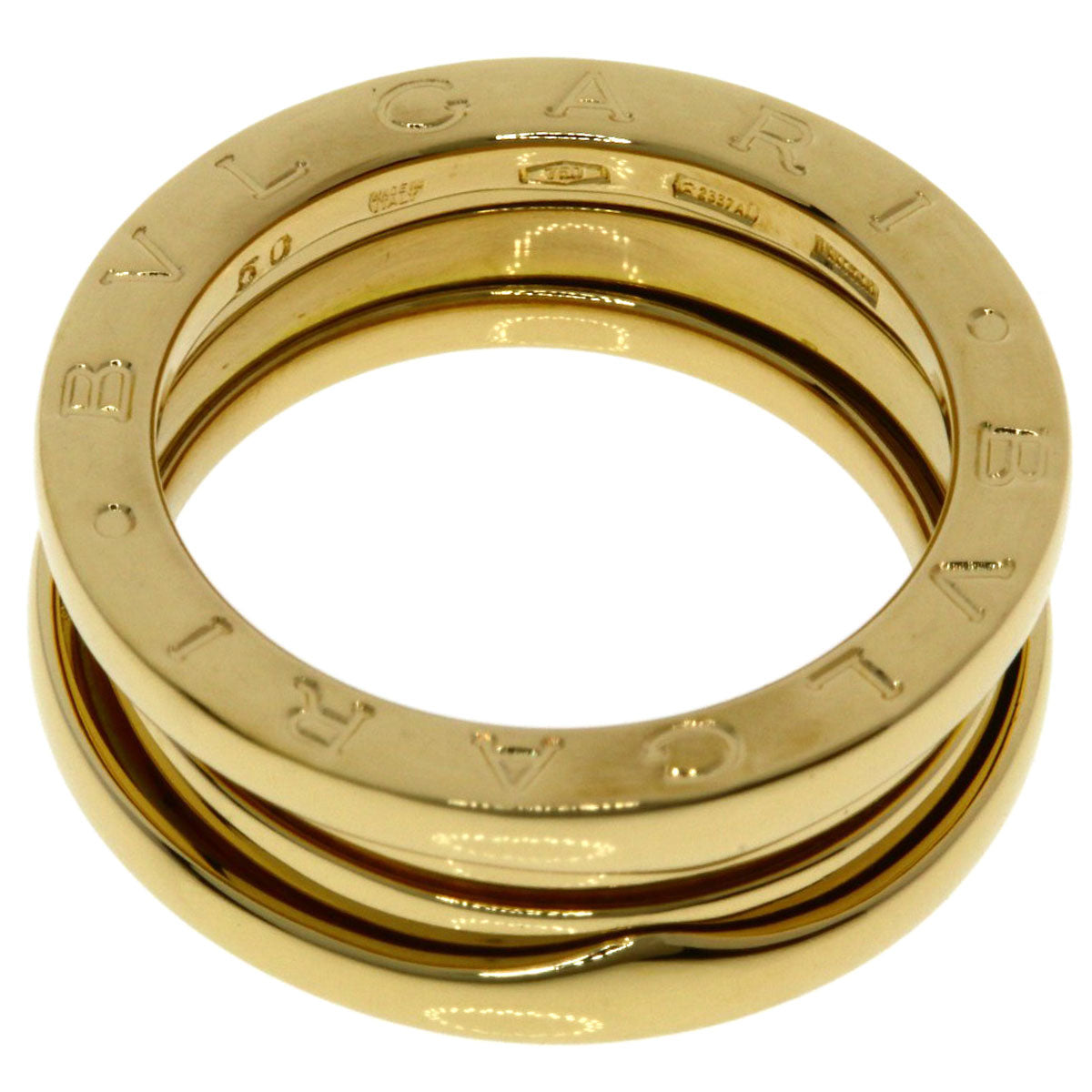 BVLGARI B.zero1 2 band #50 Ring K18 Yellow Gold Ladies [Used]