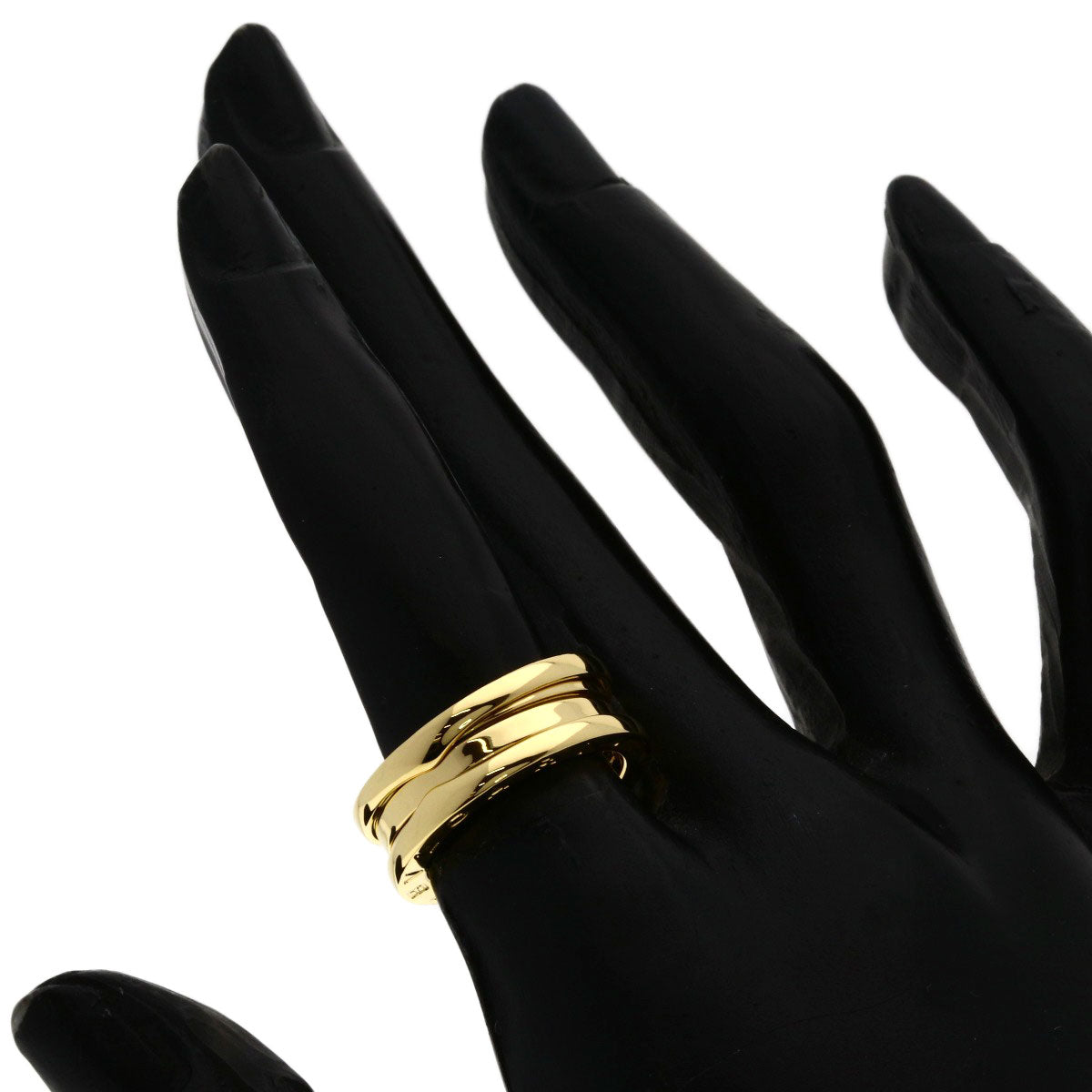 BVLGARI B.zero1 2 band #50 Ring K18 Yellow Gold Ladies [Used]