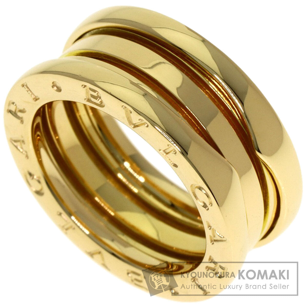 BVLGARI B.zero1 2 Band #51 Ring K18 Yellow Gold Ladies [Used]