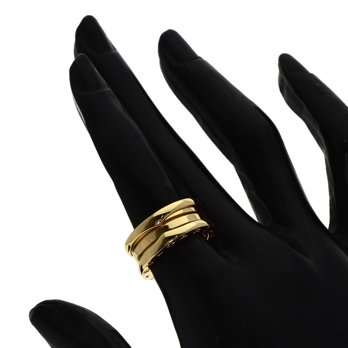 BVLGARI B.zero1 2 Band #51 Ring K18 Yellow Gold Ladies [Used]