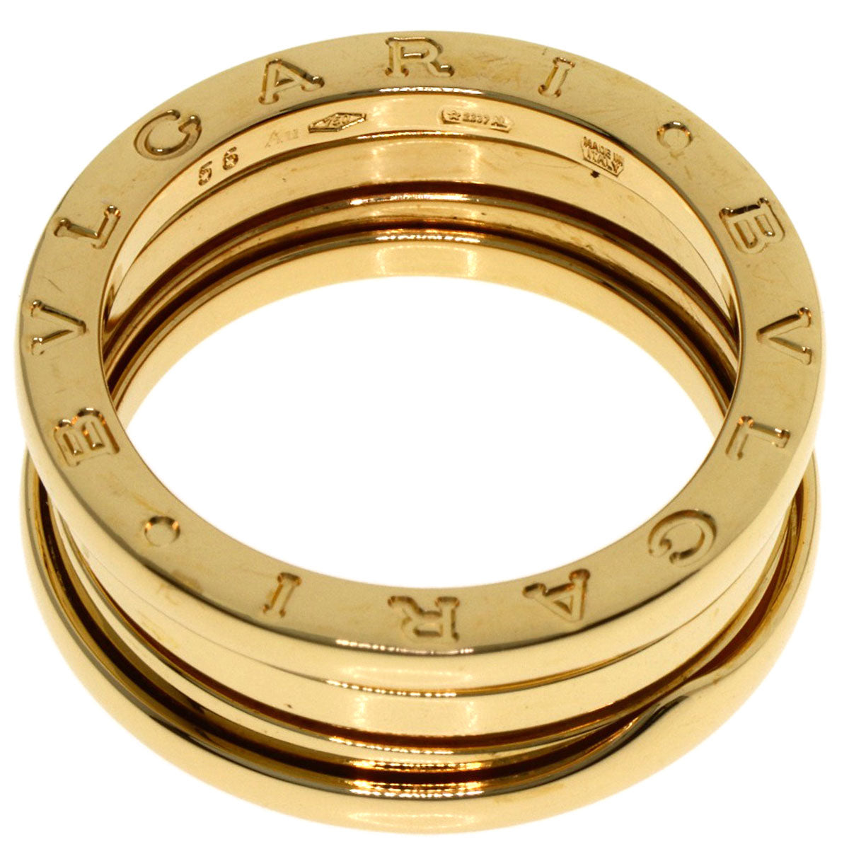 BVLGARI B.zero1 2 bands #56 Ring K18 Yellow Gold Ladies [Used]