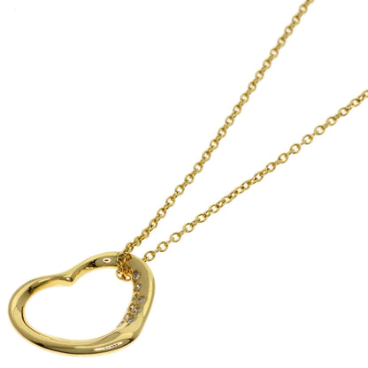 TIFFANY&Co. Open Heart Diamond Necklace K18 Yellow Gold Ladies [Used]