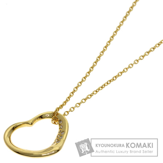 TIFFANY&Co. Open Heart Diamond Necklace K18 Yellow Gold Ladies [Used]