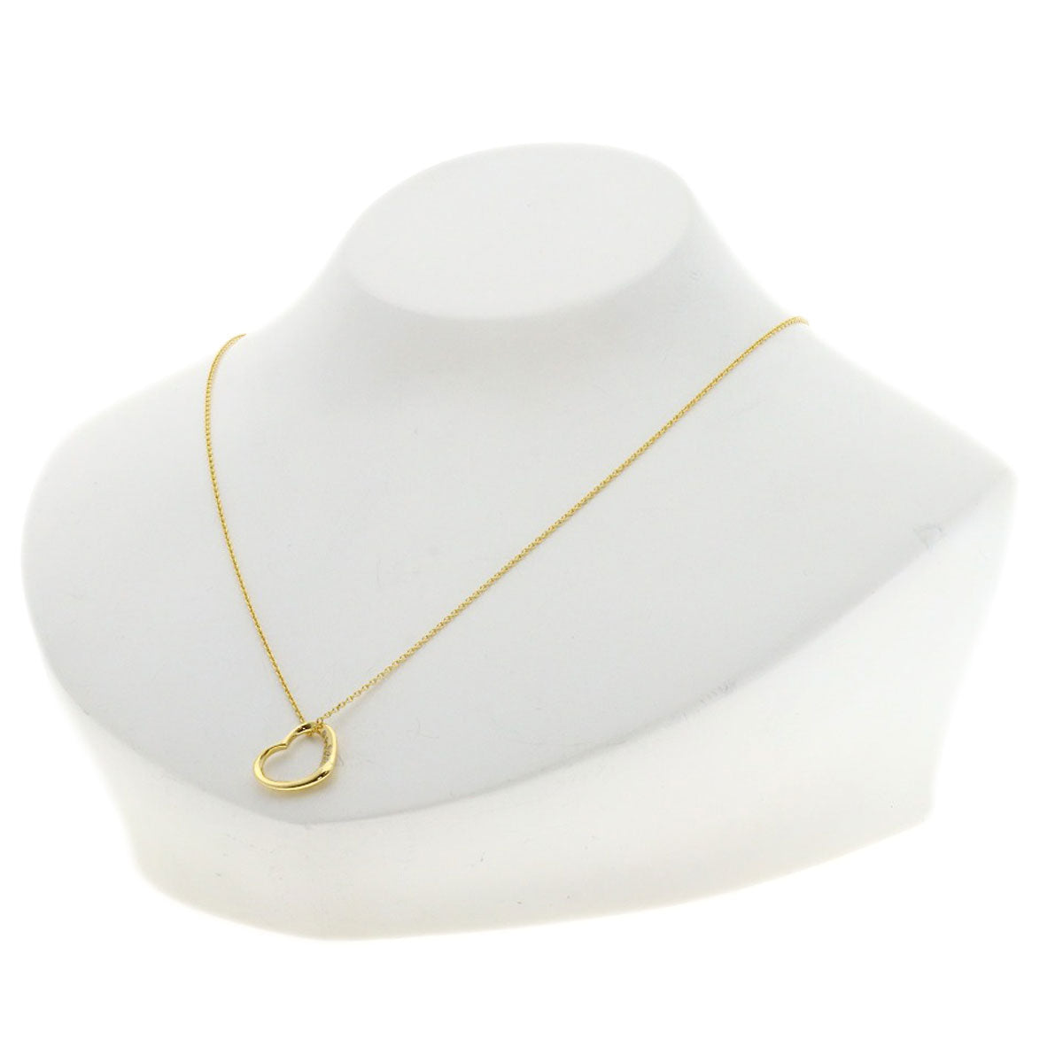 TIFFANY&Co. Open Heart Diamond Necklace K18 Yellow Gold Ladies [Used]