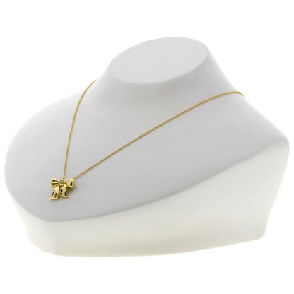 TIFFANY&Co. Ribbon 1P Diamond Necklace K18 Yellow Gold Ladies [Used]