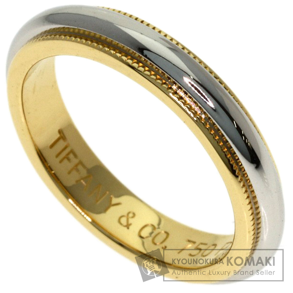TIFFANY&Co. Milgrain Ring K18 Yellow Gold PT950Ladies [Used]
