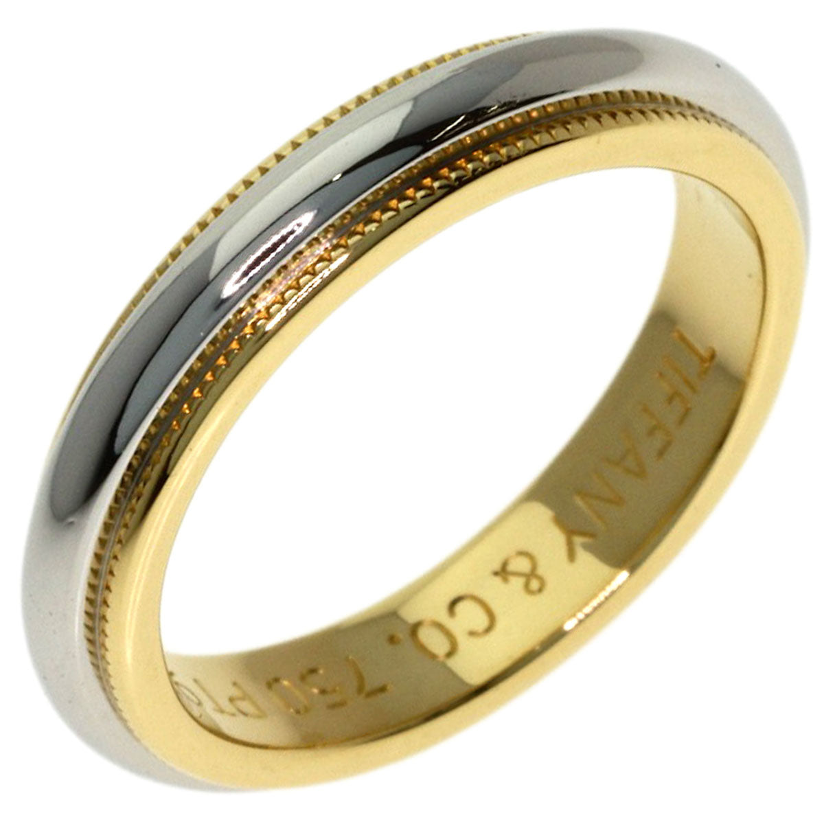 TIFFANY&Co. Milgrain Ring K18 Yellow Gold PT950Ladies [Used]