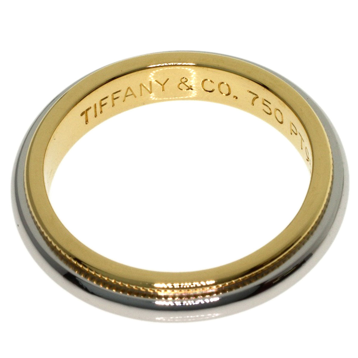 TIFFANY&Co. Milgrain Ring K18 Yellow Gold PT950Ladies [Used]
