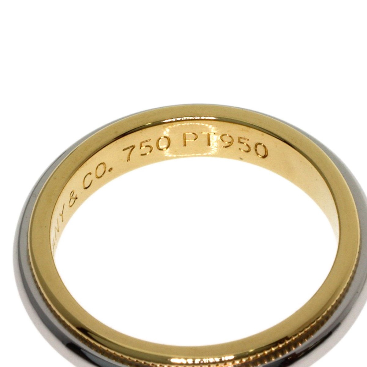 TIFFANY&Co. Milgrain Ring K18 Yellow Gold PT950Ladies [Used]