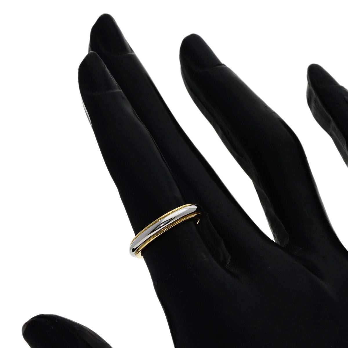TIFFANY&Co. Milgrain Ring K18 Yellow Gold PT950Ladies [Used]