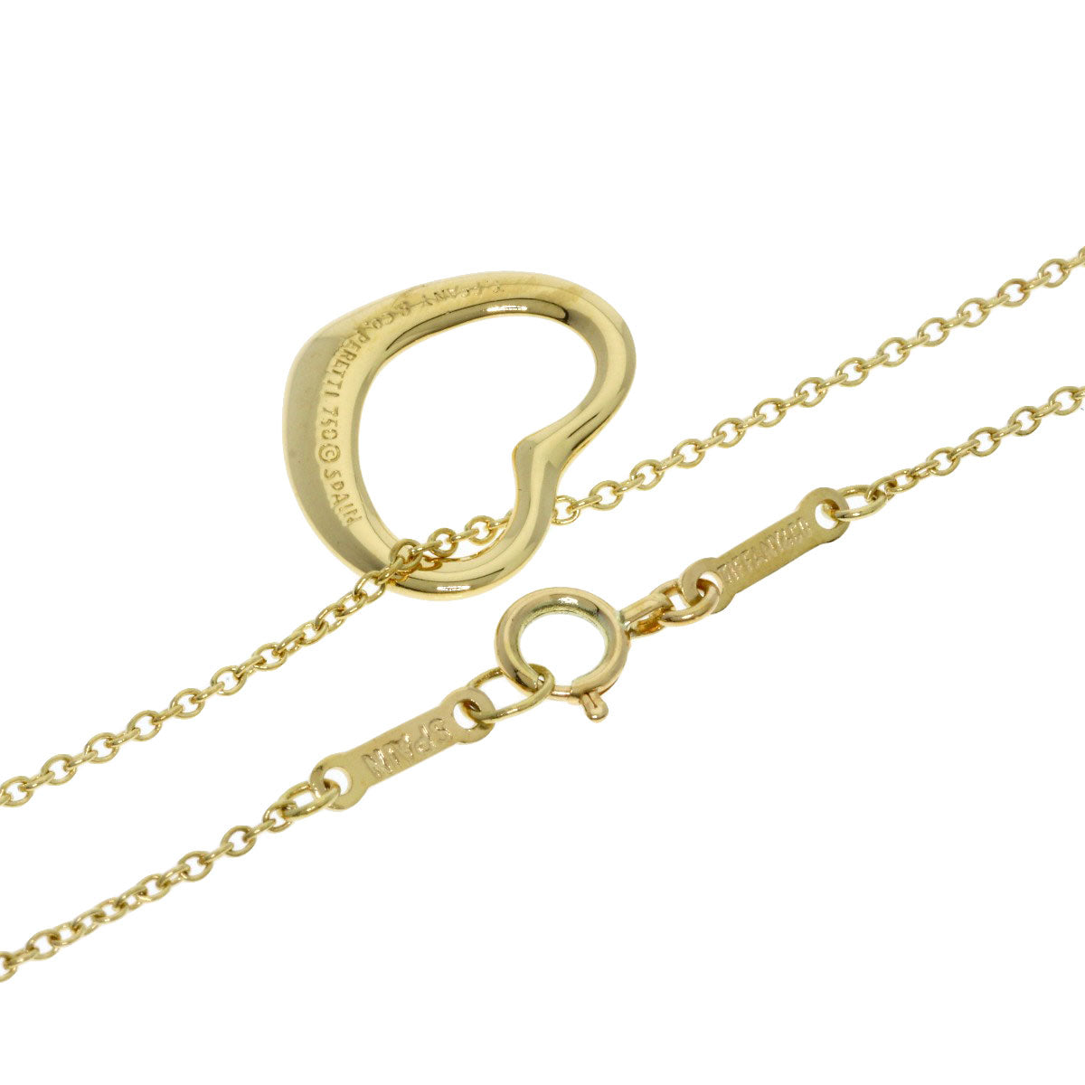 TIFFANY&Co. Open heart Necklace K18 Yellow Gold Ladies [Used]