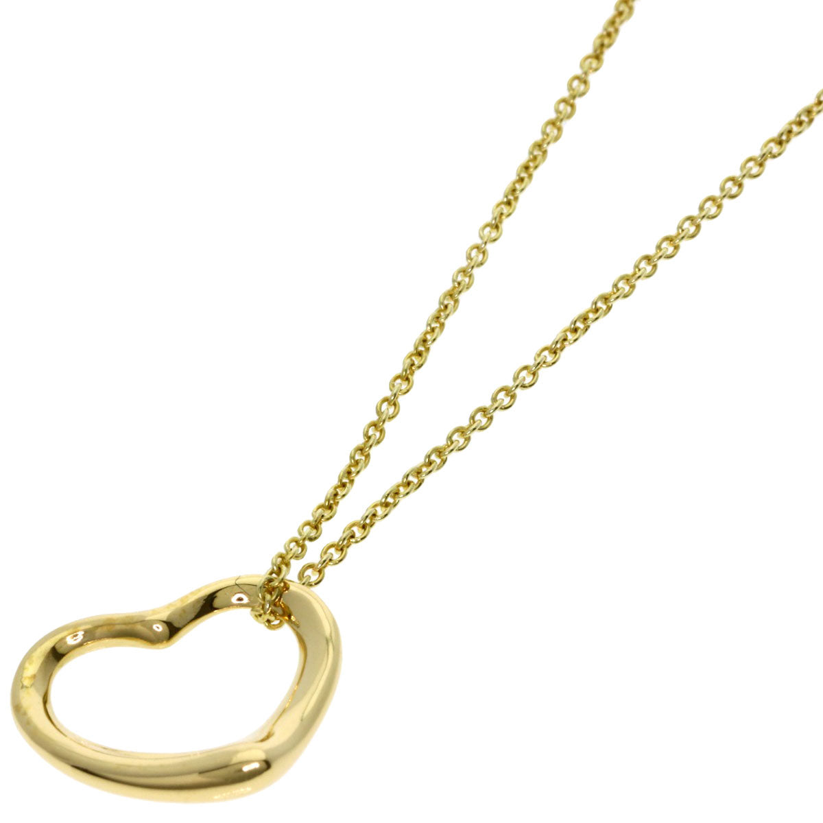 TIFFANY&Co. Open heart Necklace K18 Yellow Gold Ladies [Used]