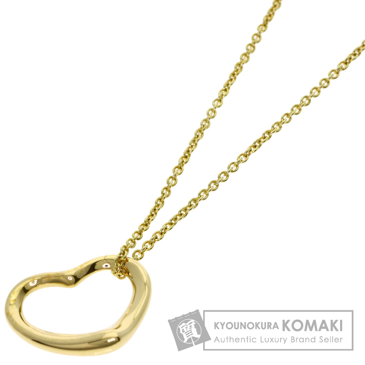 TIFFANY&Co. Open heart Necklace K18 Yellow Gold Ladies [Used]