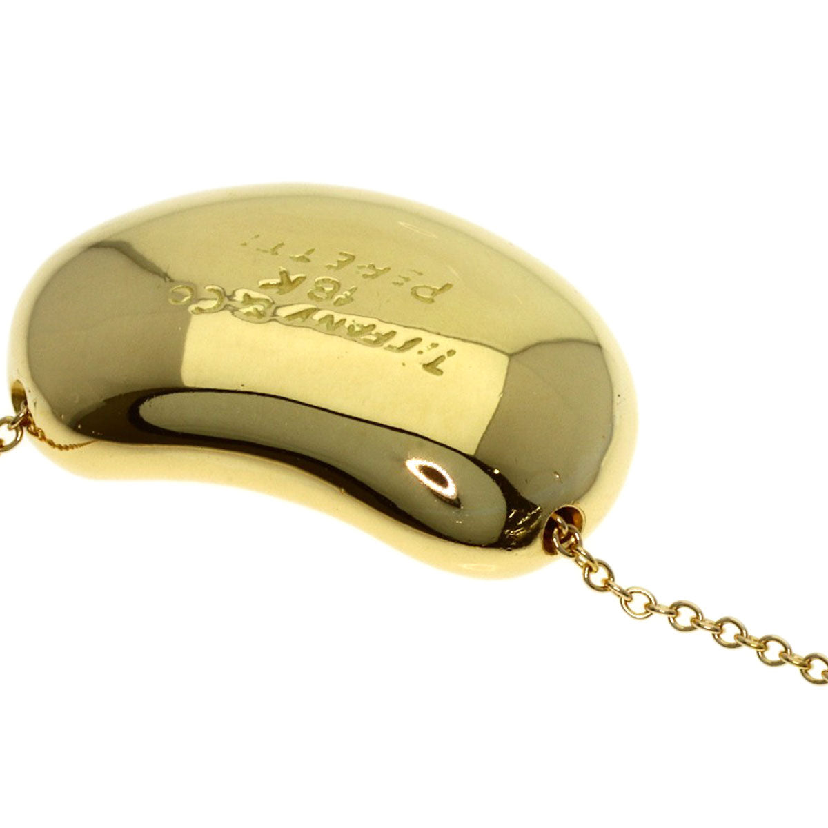 TIFFANY&Co. Bean Necklace K18 Yellow Gold Ladies [Used]