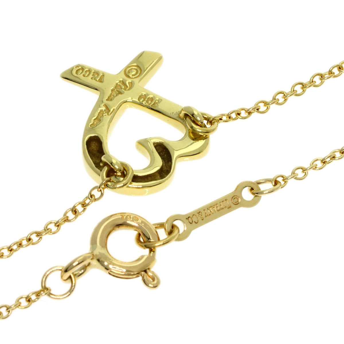 TIFFANY&Co. Loving heart Necklace K18 Yellow Gold Ladies [Used]