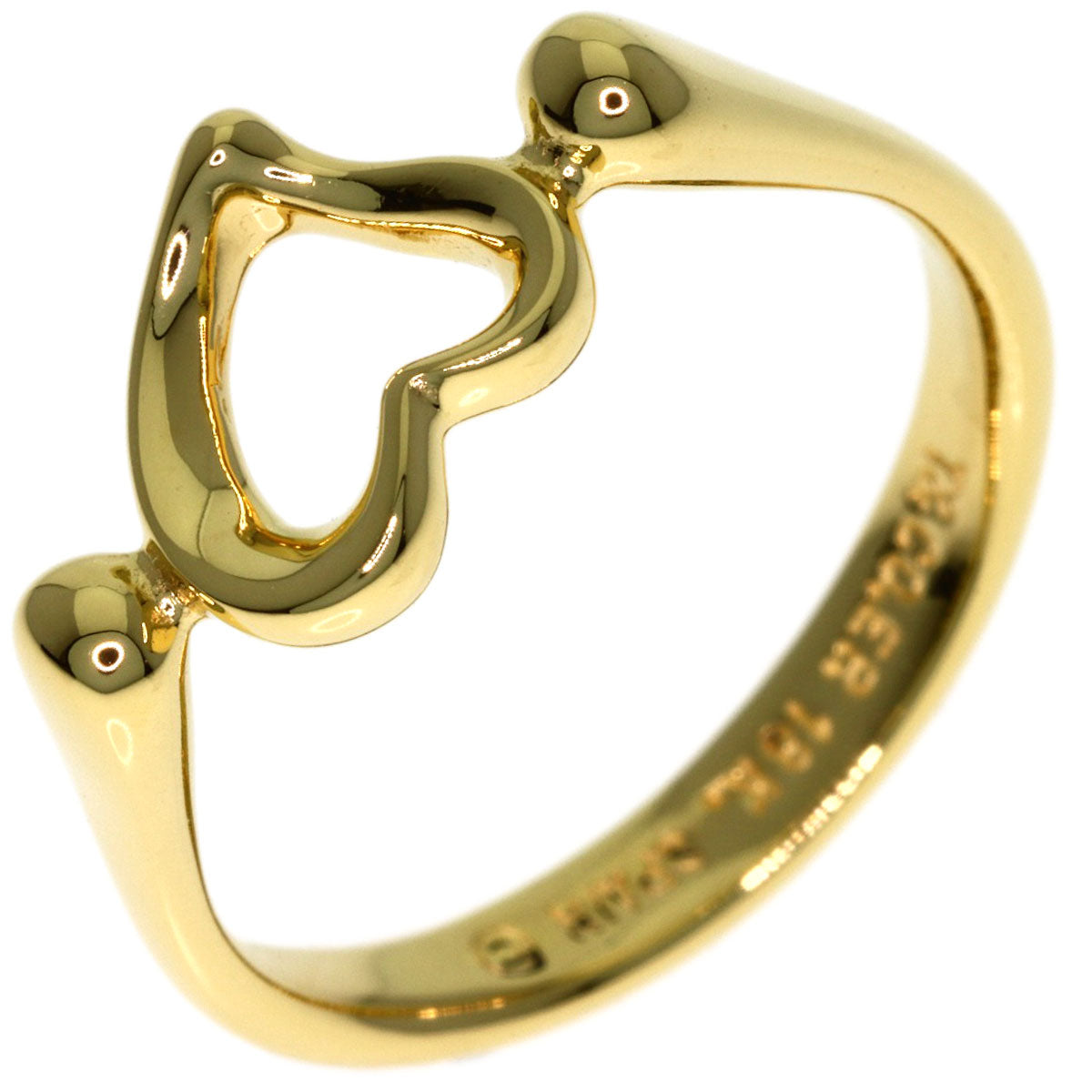 TIFFANY&Co. Open heart Ring K18 Yellow Gold Ladies [Used]