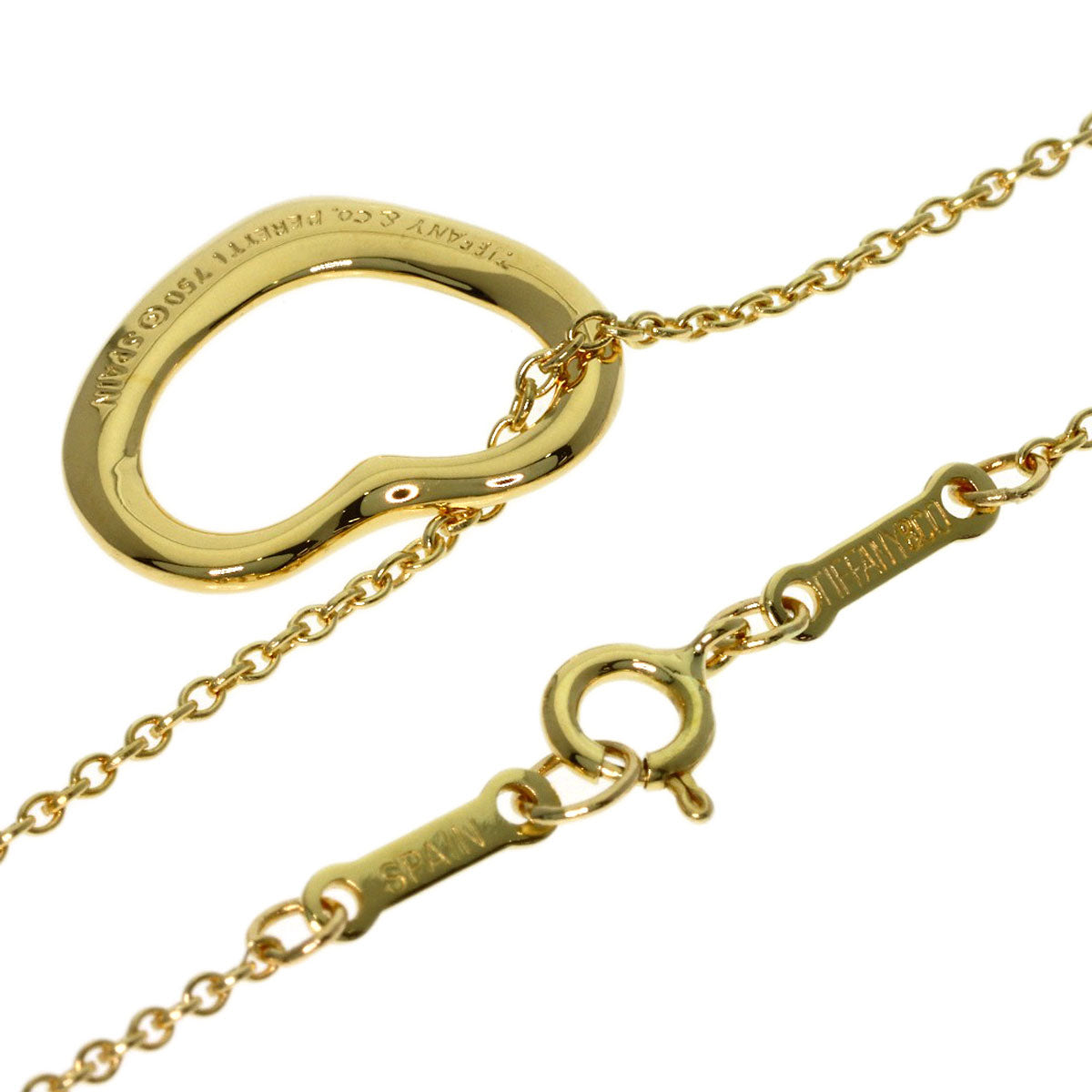 TIFFANY&Co. Open heart Necklace K18 Yellow Gold Ladies [Used]