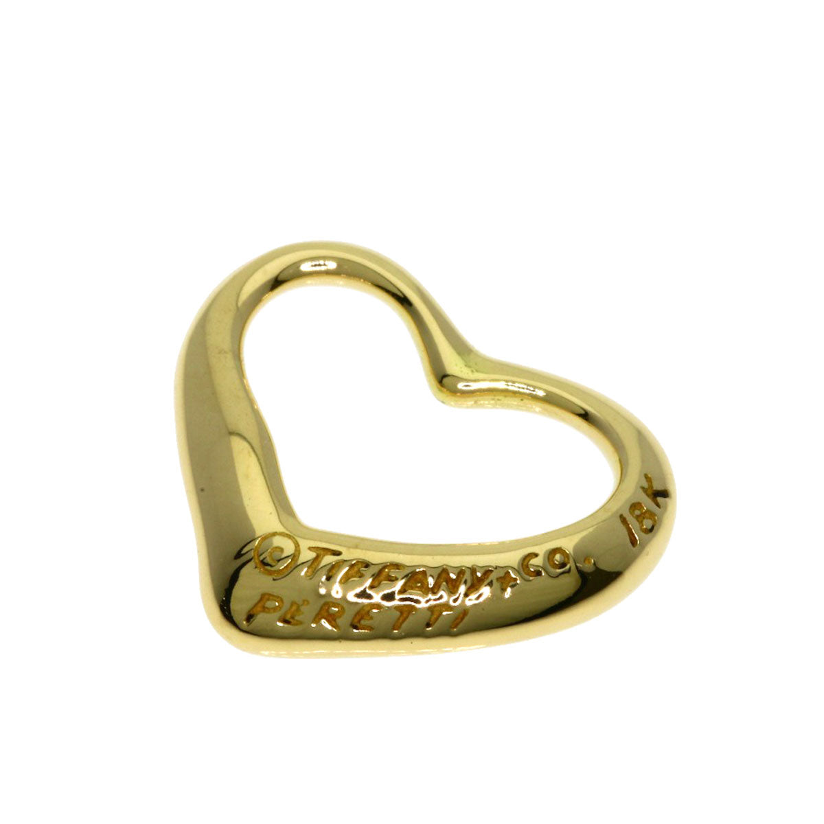 TIFFANY&Co. Open heart Pendant top K18 Yellow Gold Ladies [Used]