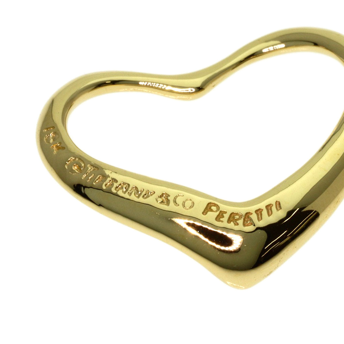 TIFFANY&Co. Open heart Pendant top K18 Yellow Gold Ladies [Used]