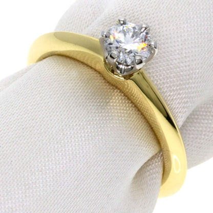 TIFFANY&Co. Solitaire Diamond Ring K18 Yellow Gold PT950Ladies [Used]