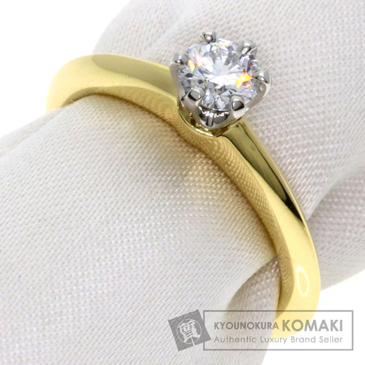 TIFFANY&Co. Solitaire Diamond Ring K18 Yellow Gold PT950Ladies [Used]