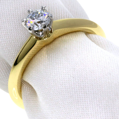 TIFFANY&Co. Solitaire Diamond Ring K18 Yellow Gold PT950Ladies [Used]