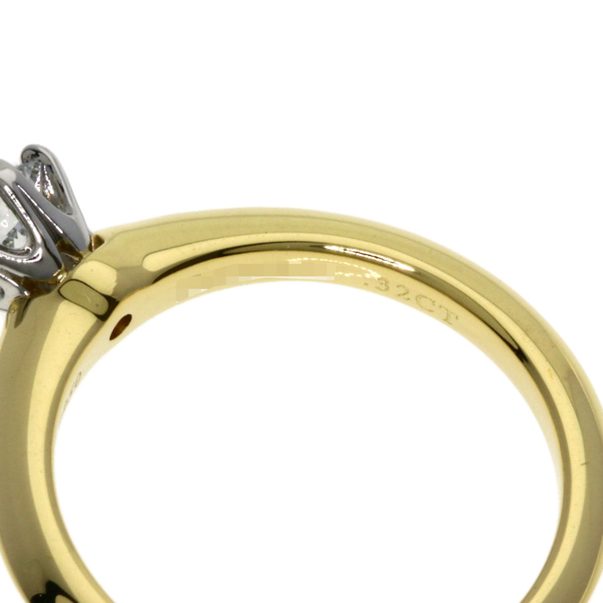 TIFFANY&Co. Solitaire Diamond Ring K18 Yellow Gold PT950Ladies [Used]