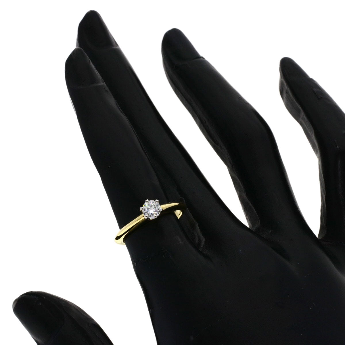 TIFFANY&Co. Solitaire Diamond Ring K18 Yellow Gold PT950Ladies [Used]