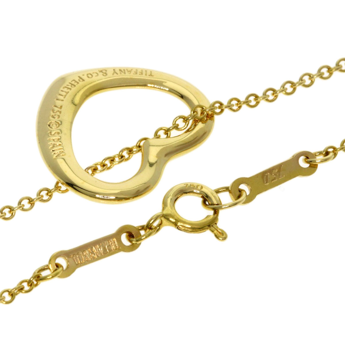 TIFFANY&Co. Open heart Necklace K18 Yellow Gold Ladies [Used]