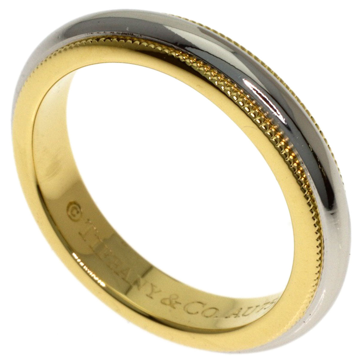 TIFFANY&Co. Milgrain Ring Platinum PT950 18K Yellow GoldLadies [Used]