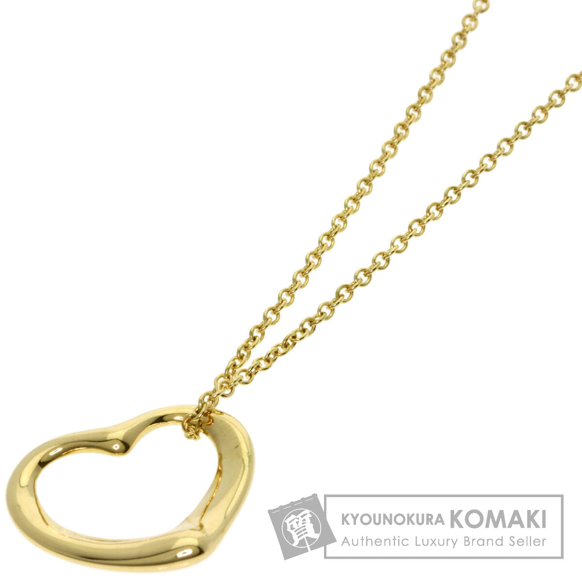 TIFFANY&Co. Open heart Necklace K18 Yellow Gold Ladies [Used]