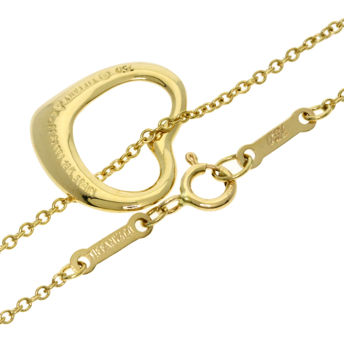 TIFFANY&Co. Open heart Necklace K18 Yellow Gold Ladies [Used]