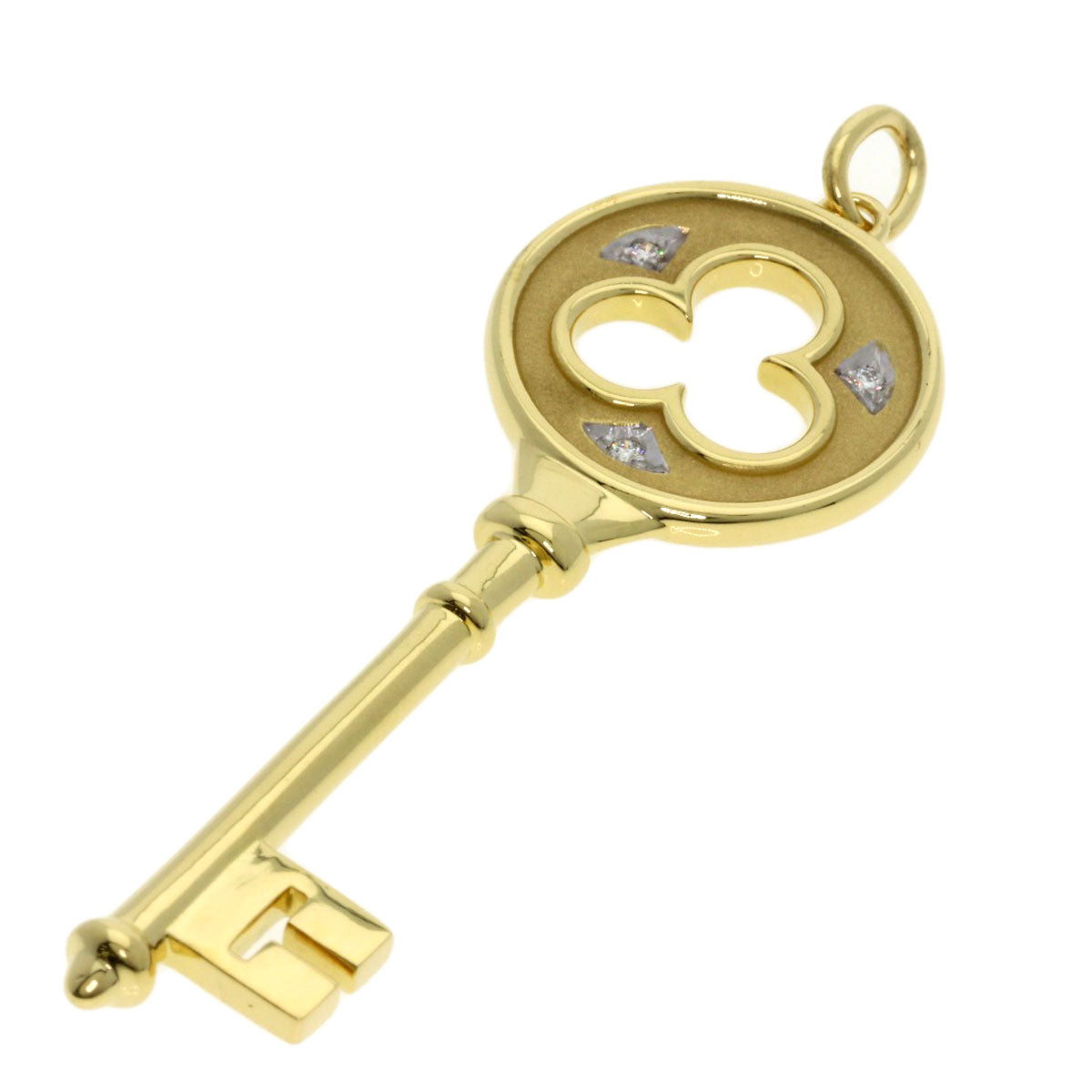 TIFFANY&Co. Cloverkey 3P Diamond Pendant top K18 Yellow Gold Ladies [Used]