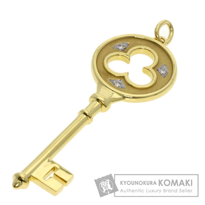 TIFFANY&Co. Cloverkey 3P Diamond Pendant top K18 Yellow Gold Ladies [Used]