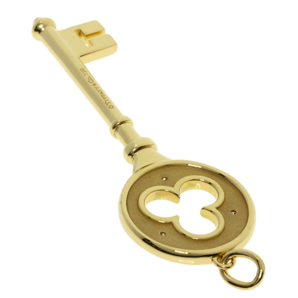 TIFFANY&Co. Cloverkey 3P Diamond Pendant top K18 Yellow Gold Ladies [Used]