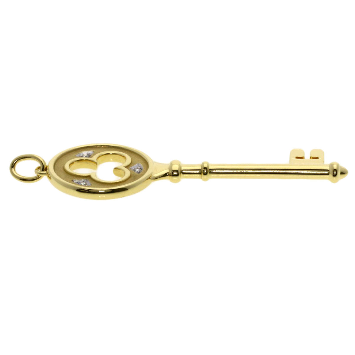 TIFFANY&Co. Cloverkey 3P Diamond Pendant top K18 Yellow Gold Ladies [Used]
