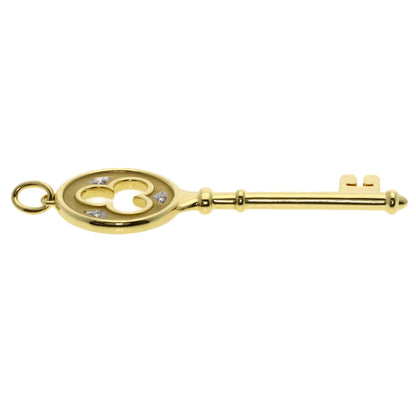TIFFANY&Co. Cloverkey 3P Diamond Pendant top K18 Yellow Gold Ladies [Used]