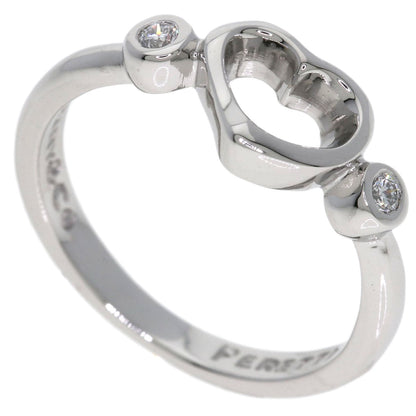 TIFFANY&Co. Open Heart 2P Diamond Ring Platinum PT950 Ladies [Used]