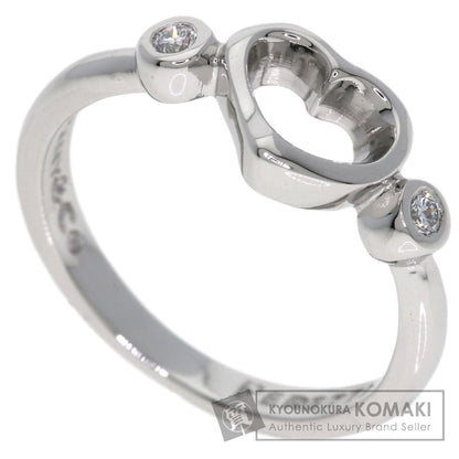 TIFFANY&Co. Open Heart 2P Diamond Ring Platinum PT950 Ladies [Used]
