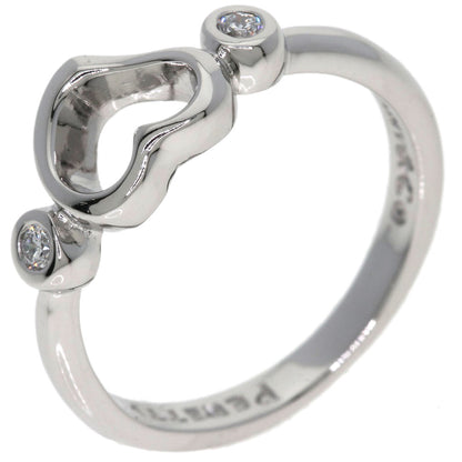 TIFFANY&Co. Open Heart 2P Diamond Ring Platinum PT950 Ladies [Used]