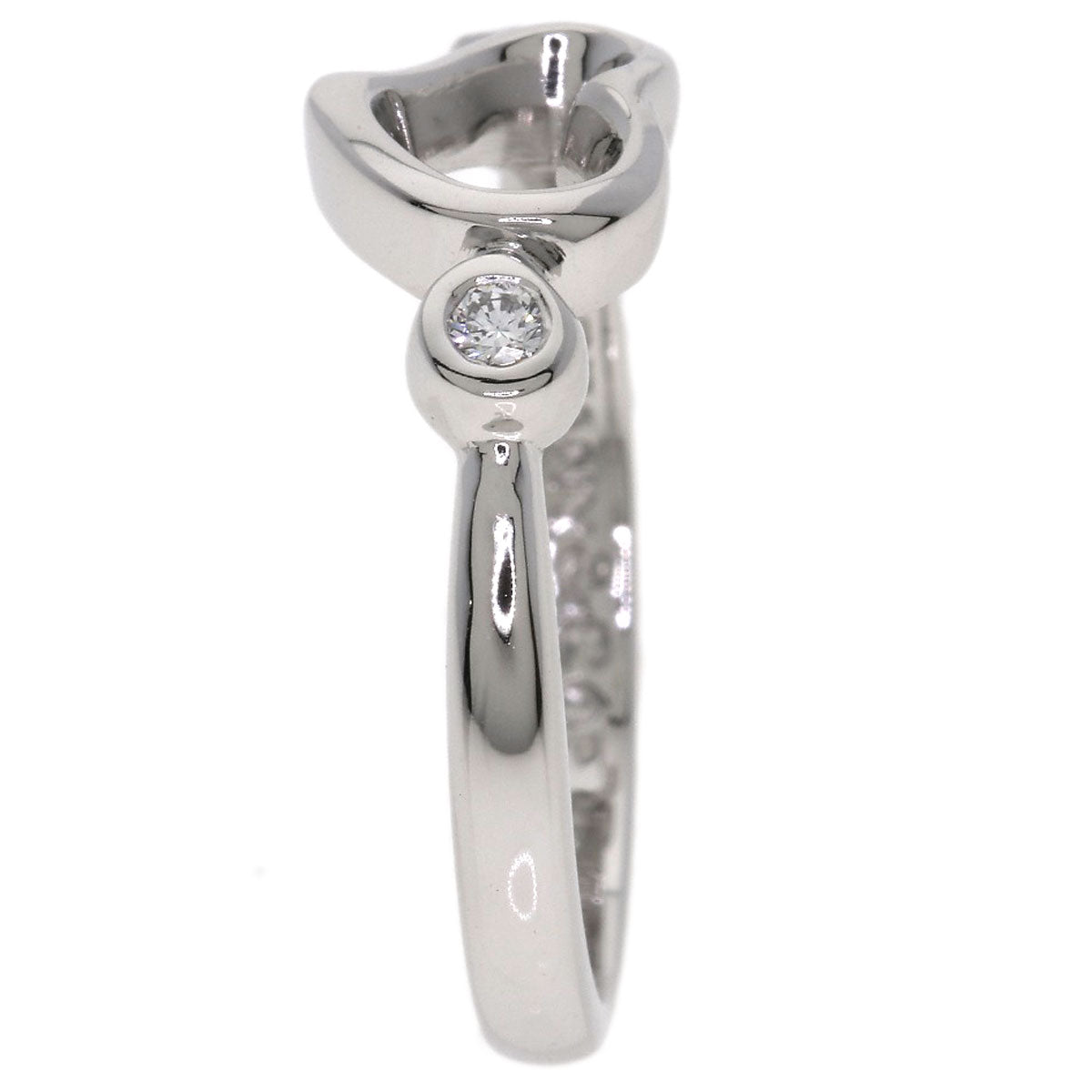 TIFFANY&Co. Open Heart 2P Diamond Ring Platinum PT950 Ladies [Used]
