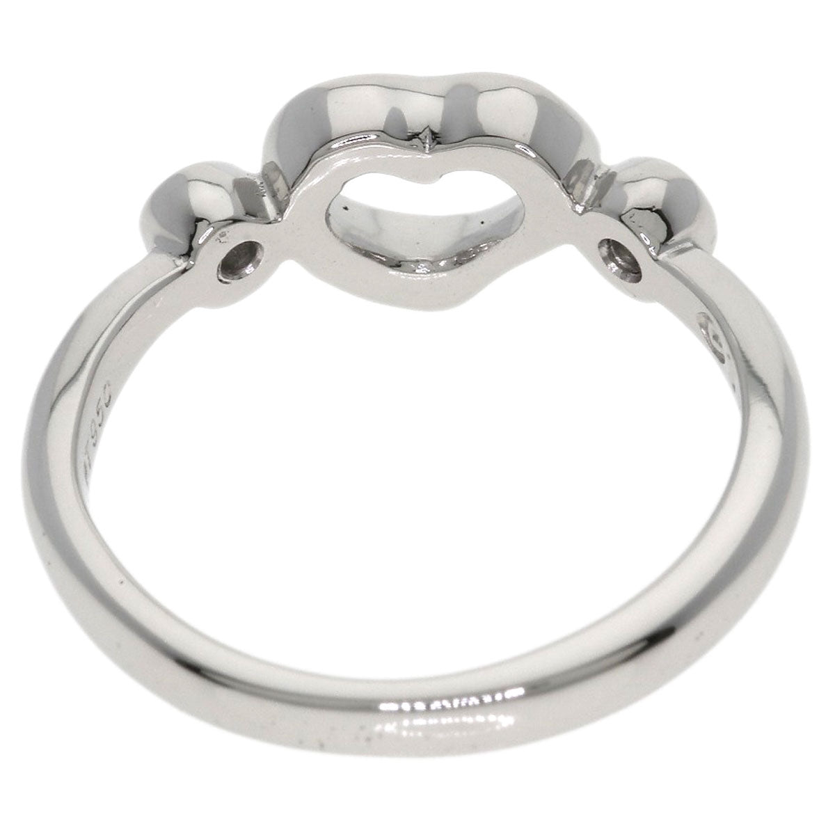 TIFFANY&Co. Open Heart 2P Diamond Ring Platinum PT950 Ladies [Used]