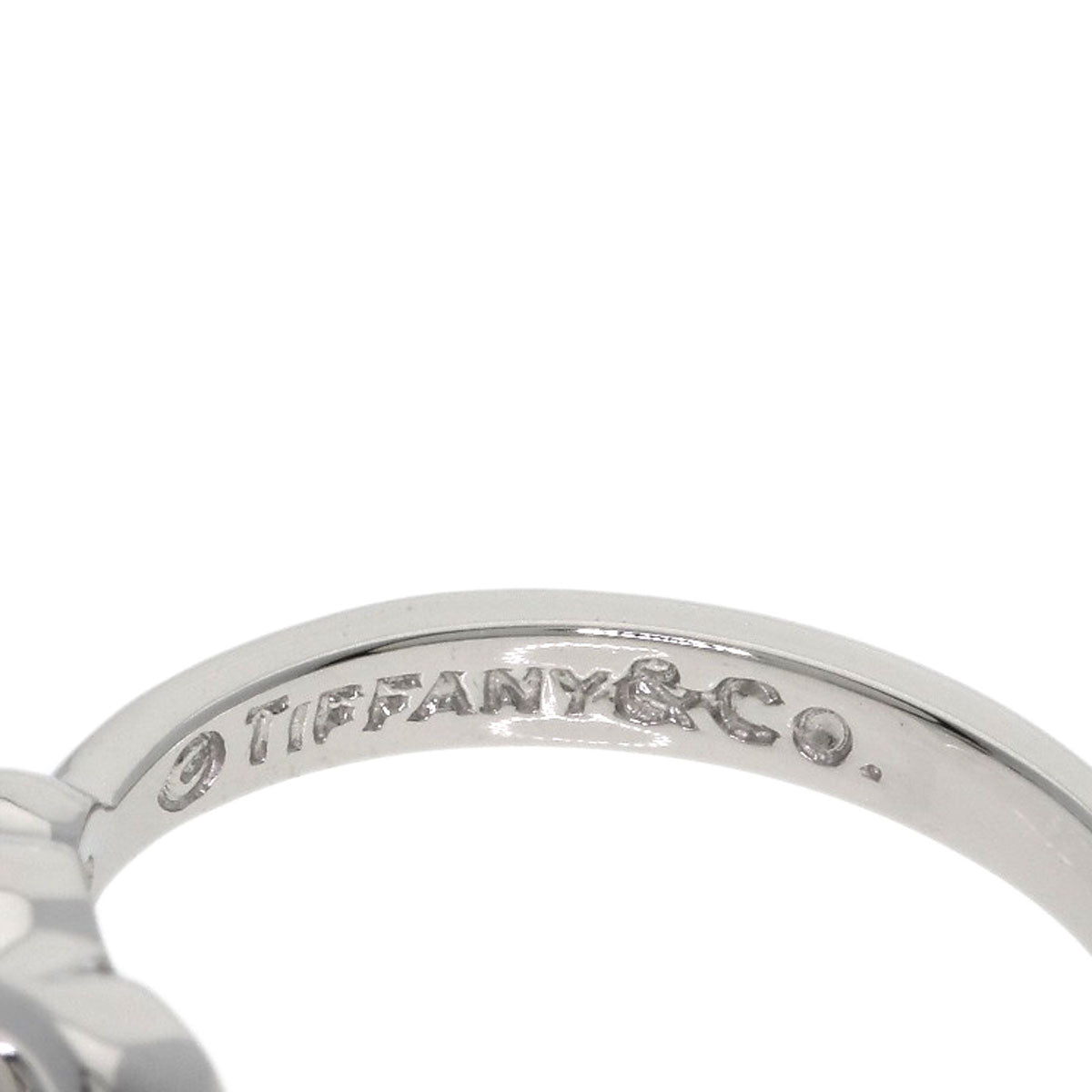 TIFFANY&Co. Open Heart 2P Diamond Ring Platinum PT950 Ladies [Used]