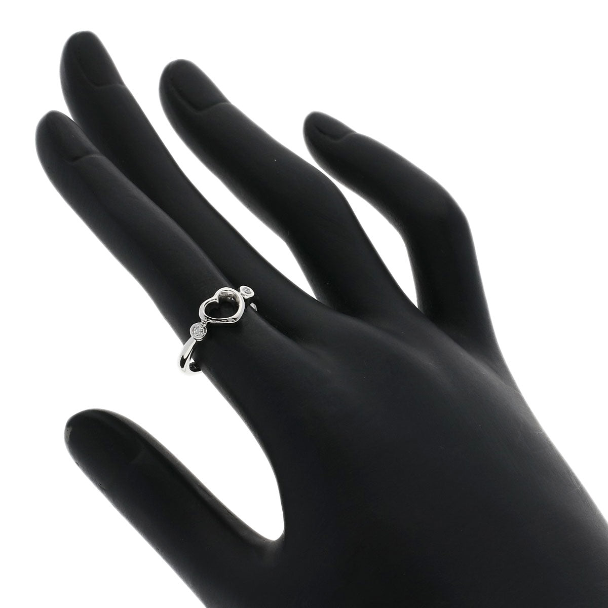 TIFFANY&Co. Open Heart 2P Diamond Ring Platinum PT950 Ladies [Used]