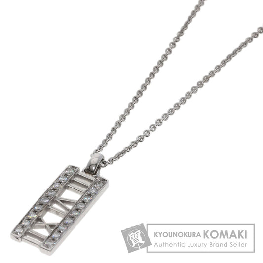 TIFFANY&Co. Atlas bar Diamond Necklace K18 White Gold Ladies [Used]